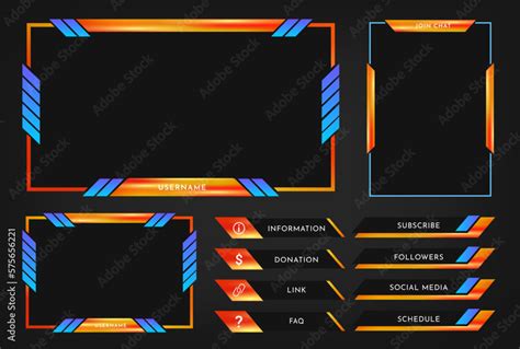 Twitch Stream Overlay Panel Template Digital Streaming Screen