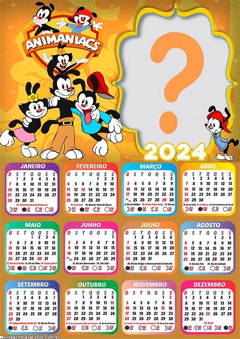 Calendário 2024 Animaniacs Fazer Grátis Fotomontagem Colagem De Foto