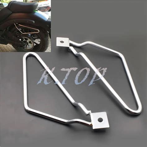 Chrome Saddle Bag Support Bars Mounts Bracket Fit For Harley Sportster