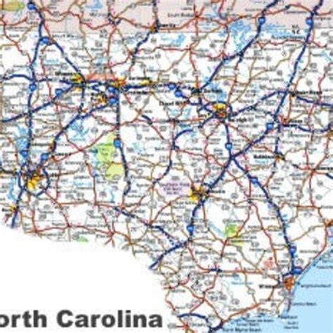 Nc State Road Map - Etsy