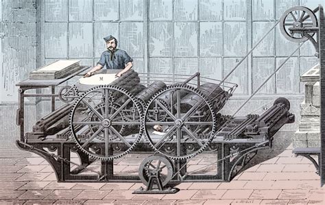 Steam Powered Printing Press 19th Century Printing Press Prints