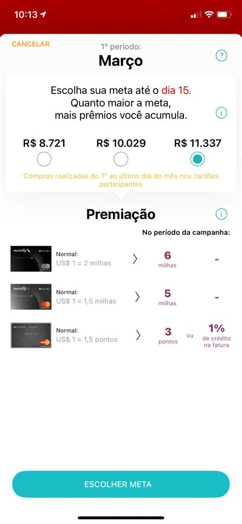 Hora De Escolher A Meta De Abril Na Bateu Ganhou Do Santander Descubra