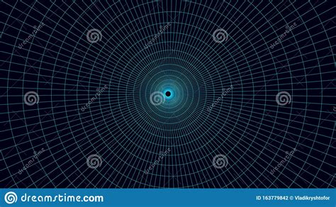 Abstracte Tunnel Van Wireframe Het Net Van Het Perspectief Met Een