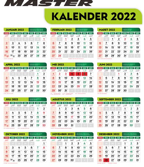 Template Kalender 2022 Format Cdr Png Pdf Dan Psd Massiswocom Images