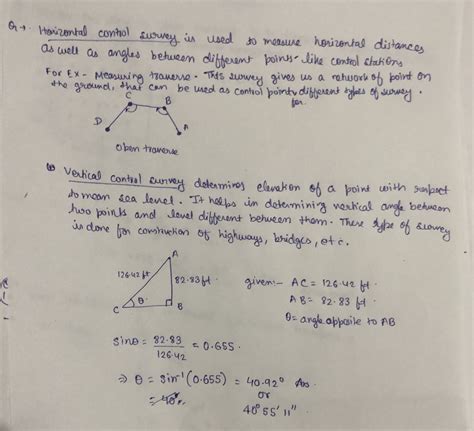 Solved Distinguish Between Horizontal And Vertical Control Surveys