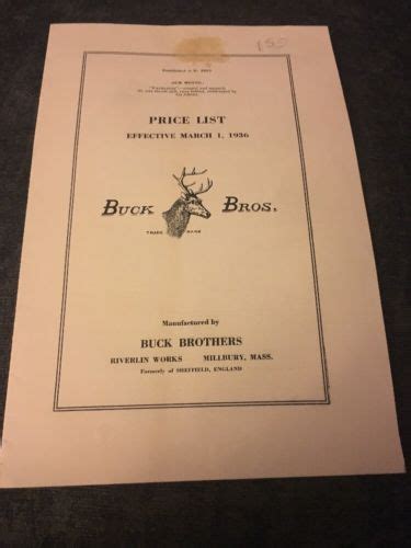 1936 Buck Bros 15 Pages Price List Chisels Gouges Tools Carving