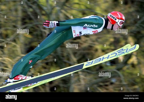 Michael Uhrmann Of Germany Soars Through The Air At The Ski Jumping