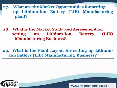 Lithium Ion Battery Lib Manufacturing Industry Ppt Free Download