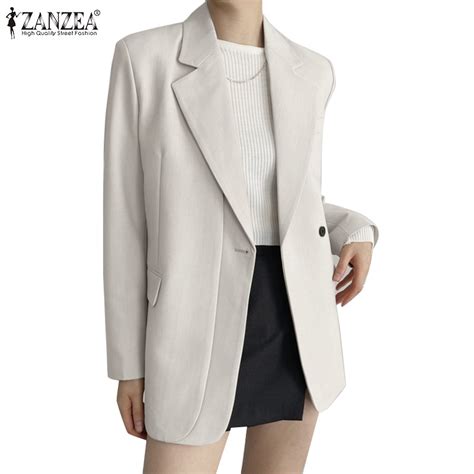 ZANZEA Women Korean Casual Solid Long Sleeve Button Outwear Jacket