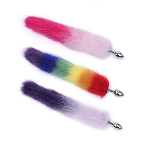 STIMULATEUR PLUG CHAPELET Brown Plug Anal Queue De Renard Dilatateur De Fesses En