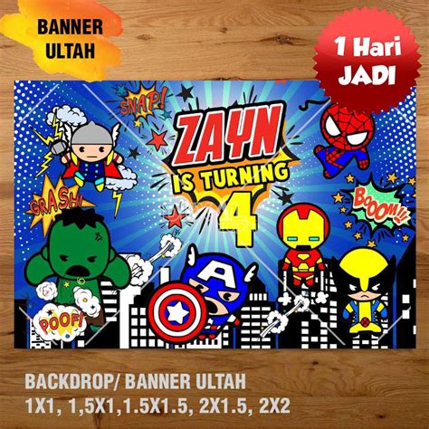 Jual Avengers Banner Ulang Tahun Backdrop Ultah Spanduk Ulang Tahun Ul Tah Shopee Indonesia