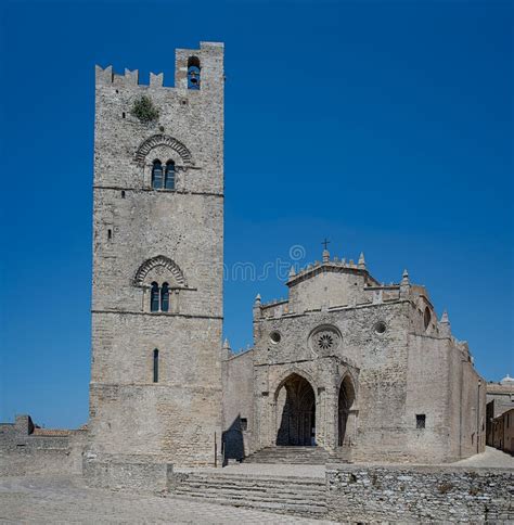 Katedra Erice Santa Maria Assunta Sycylia W Ochy Zdj Cie Stock Obraz