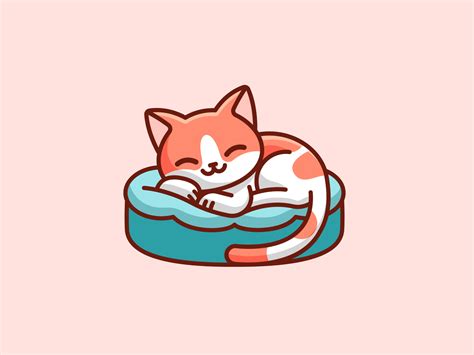 Cozy Cat Cat Logo Chibi Cat Cute Animal Drawings