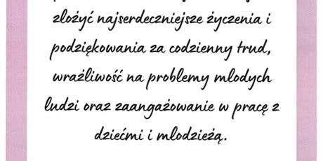 Życzenia dla nauczycieli i pracowników oświaty Szkoła Podstawowa nr 6