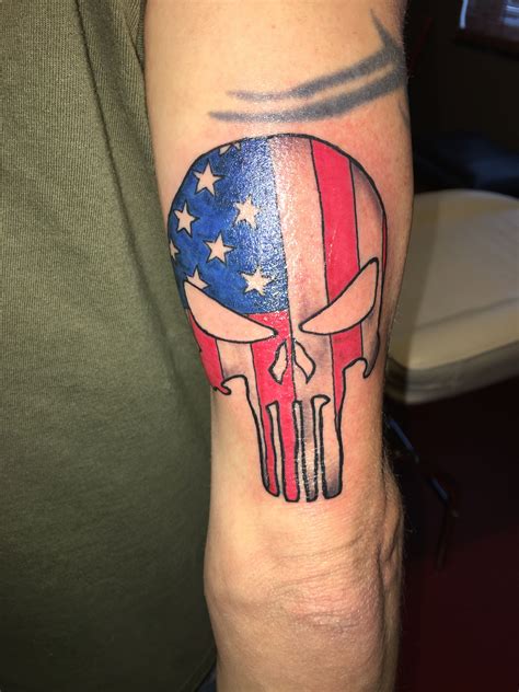 Punisher Skull Flag Tattoo