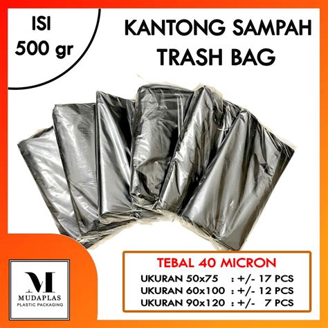 Jual Kantong Plastik Sampah Trash Bag Hitam Glossy Pe Bukan Hd Shopee