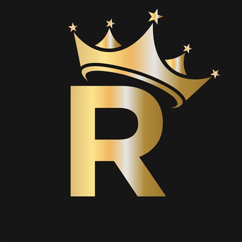 Letter R Crown Logo For Beauty Fashion Star Elegant Luxury Sign