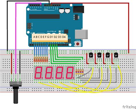 Circuito Arduino Uno Display 7 Segmentos Arduino Projetos Arduino ...