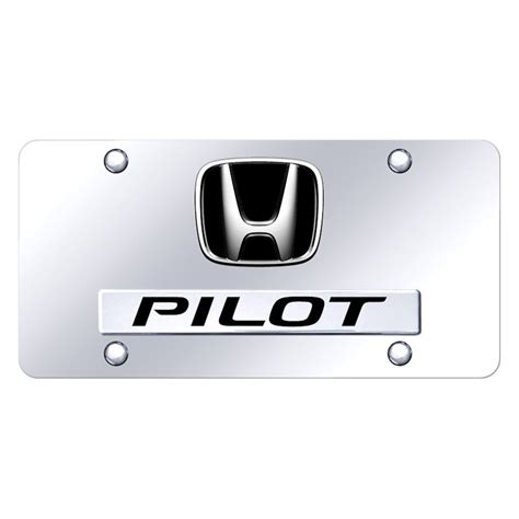 Autogold D Pil Cc Chrome License Plate With D Chrome Black Pilot