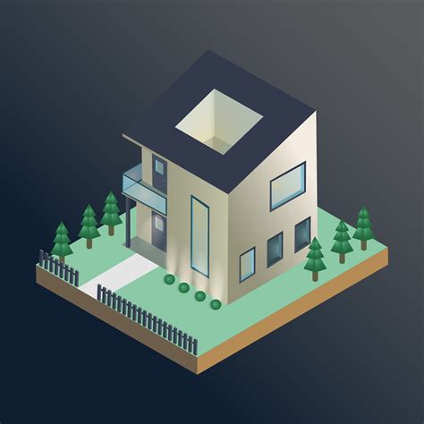 Isometric Modern 3D House on Behance