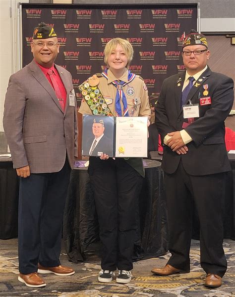 Vfw Scout Of The Year Alexandra Carr Presented With 1000 Scholarship