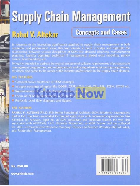 Supply Chain Management Concepts And Cases Kitaabnow