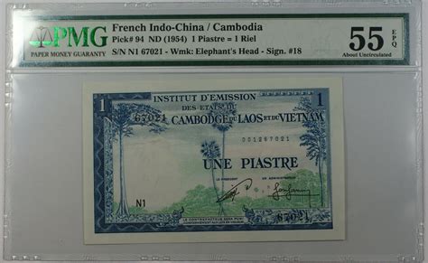 Banknoten Piastre Nd French Indochina Cambodia Note Pick