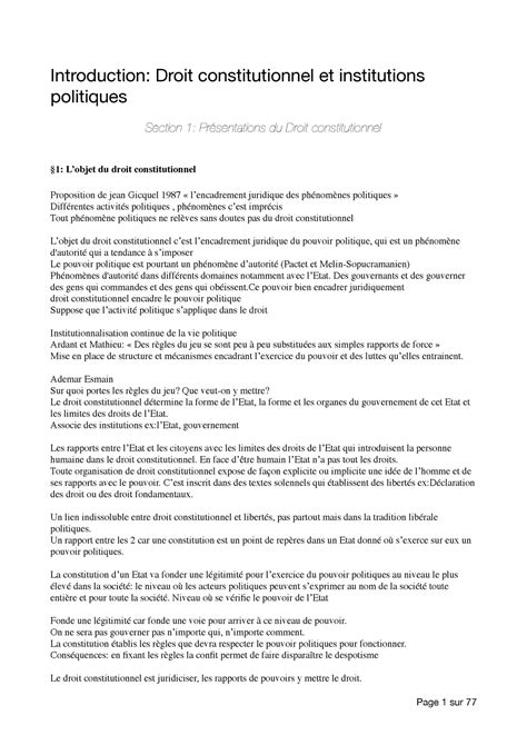 Introduction Au Droit Constitutionnel L Upb Semestre