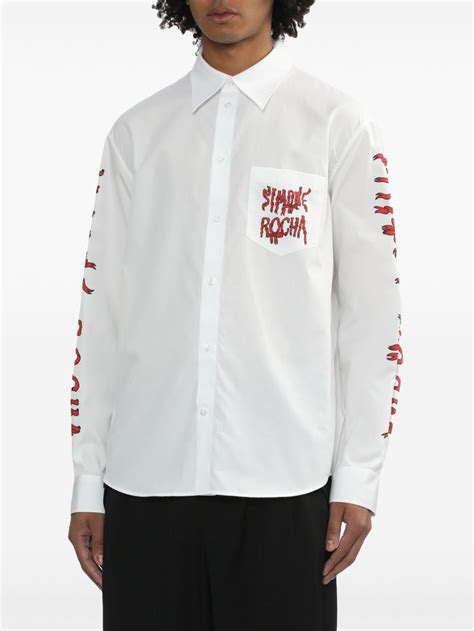 Simone Rocha Logo Print Shirt White Farfetch