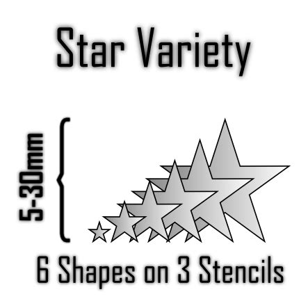 Stencil Shapes: Star Variety Pack – Death Ray Designs – Tabletop, Miniatures, Gaming Terrain ...