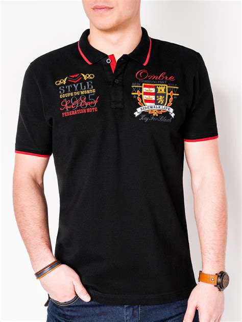 Men S Printed Polo Shirt Black S907 Modone Wholesale Clothing For Men