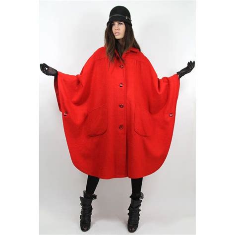 Vintage 60s PENDLETON Red CAPE Diva Wool Coat Vintage Etsy