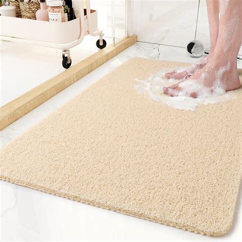 Montvoo Shower Mats For Bathtub 17 X30 Non Slip Bathtub Mat Pvc Loofah Bath Mat Quick Drying