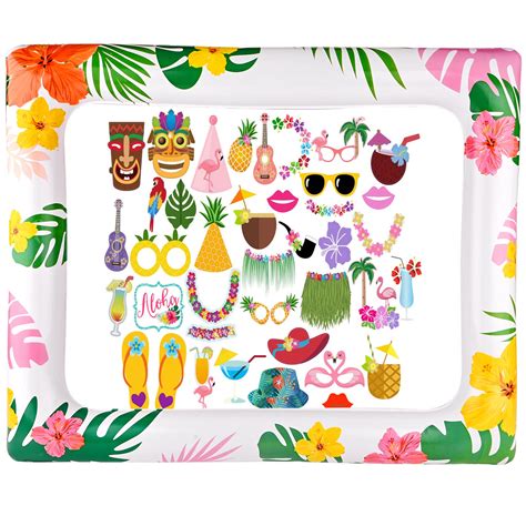 Buy 37 Pcs Hawaiian Luau Photo Booth Props Set 36Pcs Photo Props And