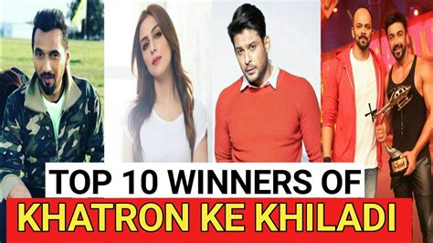 Top 10 Winners Of Khatron Ke Khiladi 2020 Khatron Ke Khiladi All Season Winners List 1 To 10