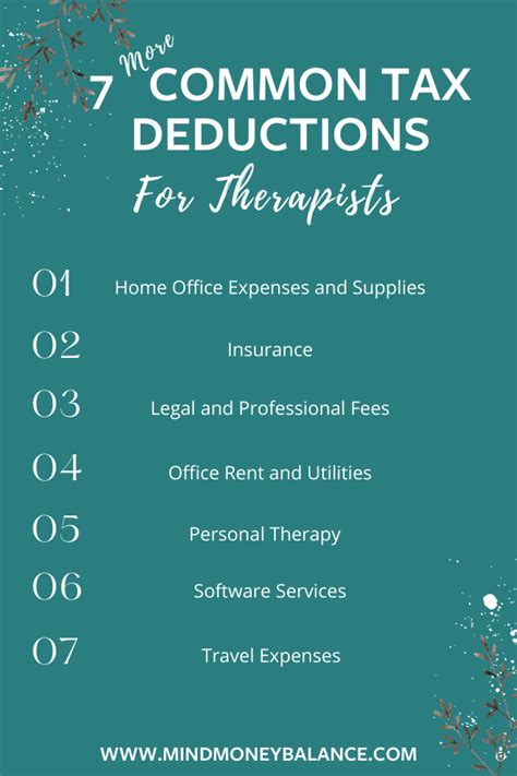 7 More Common Tax Deductions For Therapists Artofit