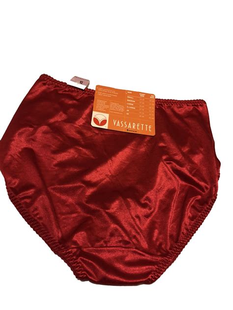 Vtg Nwt Vassarette Second Skin Sissy Hi Cut Red Xl 48001 Stretch Satin Panty Ebay