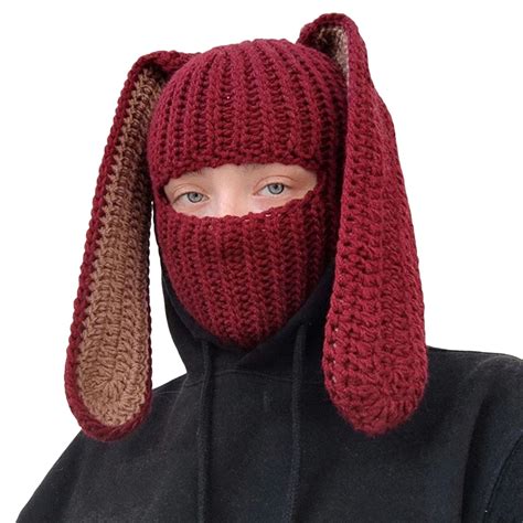 Balaclava Hat Long Bunny Ears Comfortable Windproof Breathable Cute