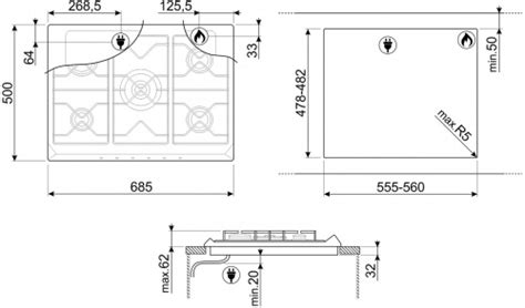 Smeg Płyta gazowa SR275XGH2 Selezione Stal nierdzewna