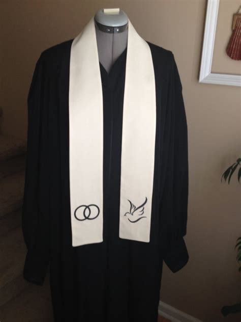 Wedding Officiant Clergy Stole In Black And White