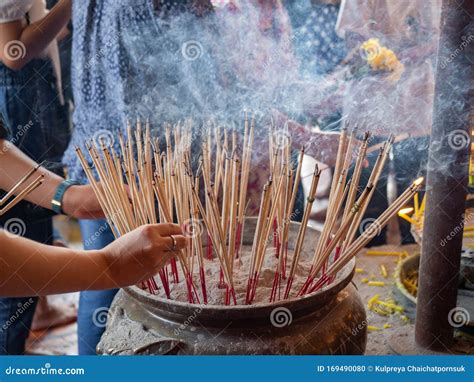 Incense Burner Shows Respect For The Buddha Buddhism In Asiaburning Of