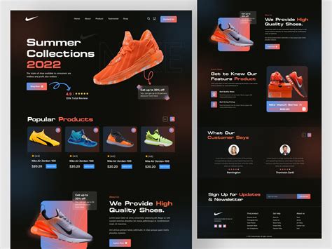 Shoe Store Ecommerce Landing Page Website Design Web Design Custom