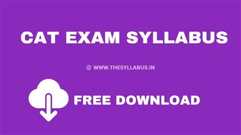 Cat Syllabus 2023 New Latest Exam Syllabus