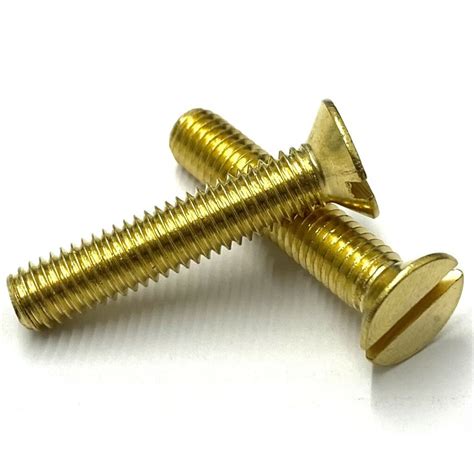 M10 X 20mm Slotted Countersunk Machine Screw Solid Brass DIN 963