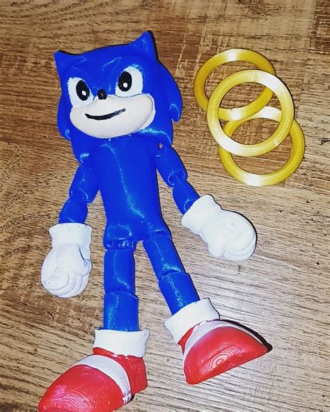 3d Printing Flexi Sonic The Hedgehog Print In Place No Supports • Made With Prusa Mk3s・cults