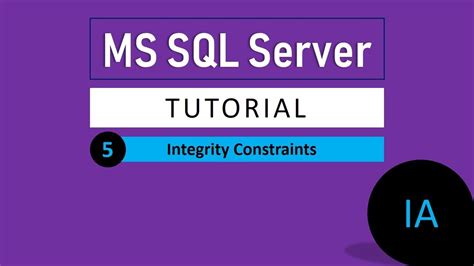 Integrity Constraints In Sql Server Sql Server Tutorial Youtube