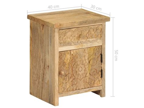 Vidaxl Table De Chevet Bois De Manguier Massif X X Cm