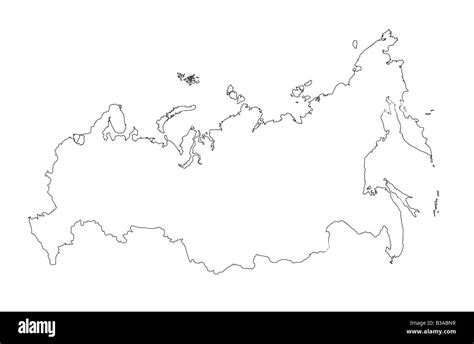 Black And White Map Of Russia