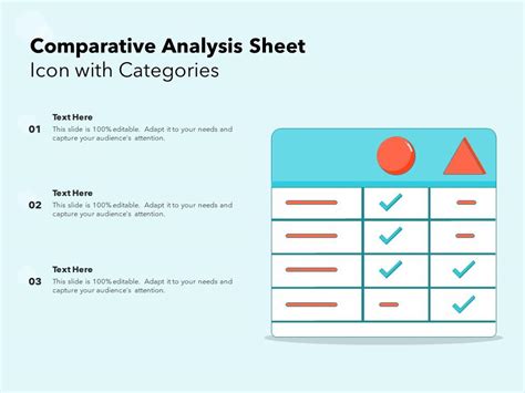 Comparative Analysis Sheet Icon With Categories Presentation Graphics Presentation