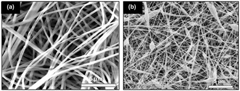 SEM Images Of Electrospun PVA Nanofibers With A 0 5 Ml H And B 1